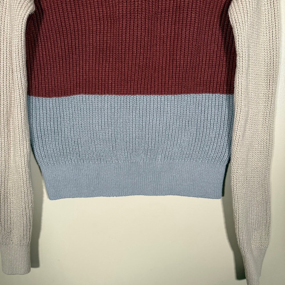 Faherty Women’s Cozy Cotton Crew Color-block Granola Fisherman Sweater Small - Picture 8 of 10